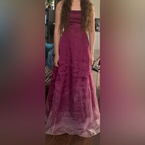 Elegant Strapless Burgundy Dress